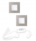 Hera FQ-68 LED set van 2 inbouw spots 24V/15W RVS-look