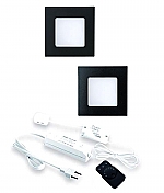 Hera FQ-68 LED set van 2 spots met dimmer 24V zwart