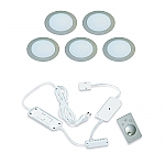 Hera LED Inbouw set FR-55 Dynamic 5 Spots kleur Rvs-Look