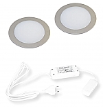 Hera FR-55 LED set van 2 inbouw spots 24V/15W RVS-look