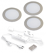 Hera FR-55 Led set van 3 spots met dimmer inbouw 24V/15W RVS look