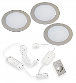 Hera FR-68 Dynamic Led set van 3 spots met dimmer inbouw 24V/4W Rvs-Look