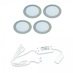 Hera FR-68 Led set van 4 spots 24V/30W RVS look Hera FR-68 Led set van 4 spots 24V/30W RVS look