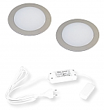 Hera FR-68 LED set van 2 inbouw spots 24V/15W RVS-look