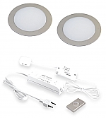 Hera FR-68 LED set van 2  inbouw spots met dimmer 24V/15W RVS-look