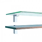 Plankendrager Square 2 stuks voor glas en planken van 3 tot 30mm alu-look