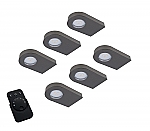 Glass Point Emotion LED set van 6 onderbouw spots met kleur/dim-controller met afstandsbediening RVS-Look Glass Point Emotion LED set van 6 onderbouw spots met kleur/dim-controller met afstandsbediening RVS-Look
