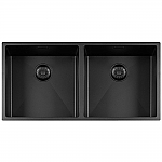 Lorreine Color series spoelbak 40+40x40cm black 4040R-CLR-Black-BLS Lorreine Color series spoelbak 40+40x40cm black 4040R-CLR-Black-BLS