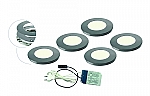 Magnetic R LED set van 5 spots met trafo RVS-look