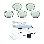 LED Inbouw set Moon Light Emotion 5 Spots kleur Rvs-Look