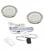 LED Inbouw set Moon Light Emotion 2 Spots kleur Rvs-Look