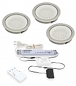 Moonlight Emotion Led set van 3 spots met dimmer inbouw 12V/15W RVS look