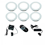 Nubia LED set van 6 inbouw spots met dimmer 12V/15W RVS-look