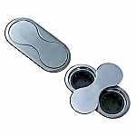 Stopcontact Oval 2ST dubbele inbouw contactdoos Nederlandse aarding kleur Rvs