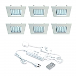 Hera LED 24V / 15W Inbouw set Q-68-CI 6 Spots +Dimmer kleur Rvs-Look Hera LED 24V / 15W Inbouw set Q-68-CI 6 Spots +Dimmer kleur Rvs-Look