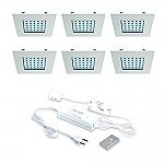 Hera LED 24V / 15W Inbouw set Q-68-Wi 6 Spots +Dimmer kleur Rvs-Look Hera LED 24V / 15W Inbouw set Q-68-Wi 6 Spots +Dimmer kleur Rvs-Look