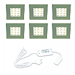 Hera LED 24V / 15W Inbouw set Q-684 6 Spots kleur Rvs-Look/Wit Hera LED 24V / 15W Inbouw set Q-684 6 Spots kleur Rvs-Look/Wit