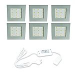 Hera LED 24V Inbouw set Q-78 6 Spots kleur Rvs-Look Hera LED 24V Inbouw set Q-78 6 Spots kleur Rvs-Look