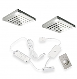 Hera Q-Pad Dynamic LED set van 2 onderbouw sets RVS-look