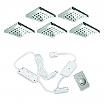 Hera LED Onderbouw set Q-Pad Dynamic 5 Spots kleur Rvs-Look