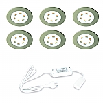 Hera LED 24V / 15W Inbouw set R-55 6 Spots kleur Rvs-Look/Wit Hera LED 24V / 15W Inbouw set R-55 6 Spots kleur Rvs-Look/Wit