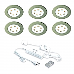 Hera LED 24V / 15W Inbouw set R-55 6 Spots +Dimmer kleur Rvs-Look/Wit Hera LED 24V / 15W Inbouw set R-55 6 Spots +Dimmer kleur Rvs-Look/Wit