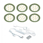 Hera LED 24V / 15W Inbouw set R-684 6 Spots +Dimmer kleur Rvs-Look/Wit Hera LED 24V / 15W Inbouw set R-684 6 Spots +Dimmer kleur Rvs-Look/Wit