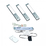 Rettangolo Emotion Led set van 3 langwerpige spots met dimmer onderbouw 12V/15W RVS look