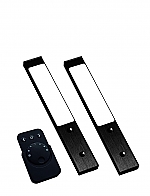 Rettangolo Emotion LED set van 2 spots met kleur/dim-controller met afstandsbediening 12V zwart