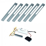 Slim LED set van 6 onderbouw spots met dimmer 12V RVS