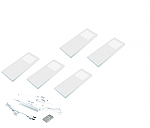 Slim Pad F Dynamic Led set van 5 langwerpige spots met dimmer onderbouw 12V/30W wit