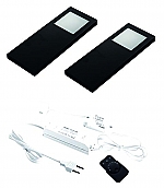 Hera Slim pad F dynamic LED set van 2 spots met kleur/dim-controller met afstandsbediening 24V zwart