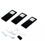 Hera Slim Pad F Dynamic Led set van 3 spots met dimmer onderbouw 24V/15W zwart