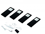 Hera Slim Pad F Dynamic Led set van 4 langwerpige spots met dimmer onderbouw 24V/30W zwart