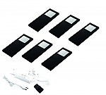 Hera Slim pad F dynamic LED set van 6 spots met kleur/dim-controller met afstandsbediening 24V zwart