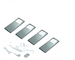Hera Slim Pad F Dynamic Led set van 4 langwerpige spots met dimmer onderbouw 24V/30W RVS look