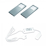 Hera Slim-Pad-F LED set van 2 onderbouw spots 24V/15W RVS-look