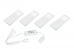Hera Slim-Pad-F Led set van 4 langwerpige spots onderbouw 24V/30W wit