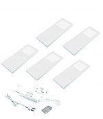 Hera Slim Pad F Led set van 5 spots met dimmer onderbouw 24V/30W wit