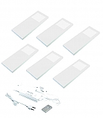 Hera Slim-Pad-F LED set van 6 spots met dimmer 24V wit