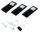 Hera Slim Pad F Led set van 3 spots met dimmer onderbouw 24V/15W zwart