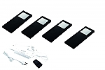 Hera Slim-Pad-F Led set van 4 langwerpige spots met dimmer 24V/30W zwart
