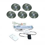 LED Inbouw set Super Light Emotion 5 Spots kleur Rvs-Look