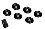 Super Light Emotion LED set van 6 spots met kleur/dim-controller met afstandsbediening 12V zwart