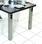 Tafelpoot 70 barhoogte + 2 x contactdoos. Hoogte 1100-1110mm kleur Rvs-Look