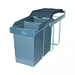 Hailo Tandem uittrek afvalsysteem 30 liter grijs/zilver 365010