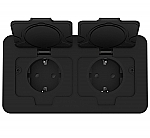 Twin 54 dubbel inbouw stopcontact IP54 zwart STTW54MZ Twin 54 dubbel inbouw stopcontact IP54 zwart STTW54MZ