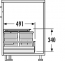 Hailo Afvalsysteem Separato 34 liter (2x8+18) K2-60 3620-61 grijs lijntekening 1